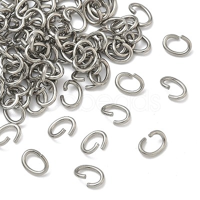 Tarnish Resistant Oval 304 Stainless Steel Open Jump Rings LS-STAS-R067-01-1