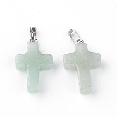 Natural Green Aventurine Pendants G-J354-08-1