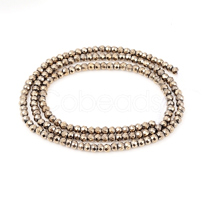 PVD Vacuum Plating Non-magnetic Synthetic Hematite Beads Strands G-F682-03-AB-1