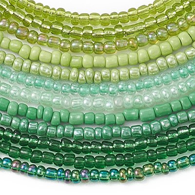3MM Gradient Color Glass Seed Beaded Choker Necklaces for Women NJEW-JN05875-1
