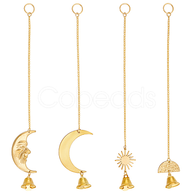 Moon Sun Brass Pendant Decoration HJEW-OC00021-1