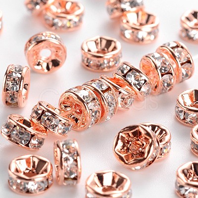 Brass Rhinestone Spacer Beads RB-A014-Z6mm-01RG-NF-1