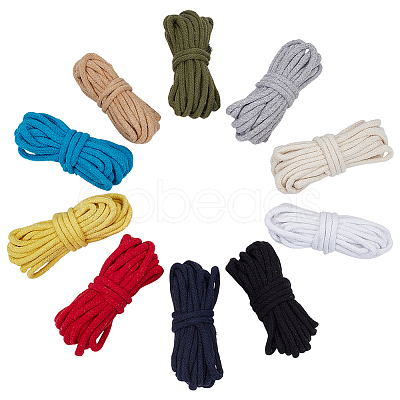 50M 10 Colors Round Braided Cotton Cords OCOR-BC0009-29-1