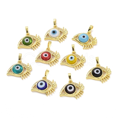 Brass Micro Pave Cubic Zirconia Pendants ZIRC-F136-09G-1