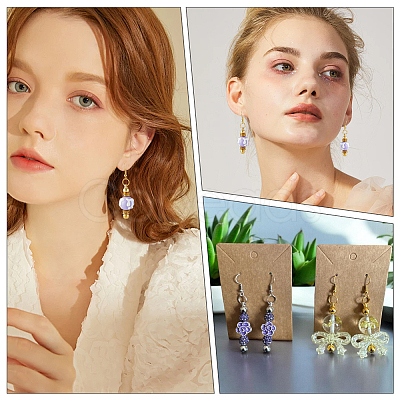 4 Pairs 4 Colors Iron Dangle Earring Findings EJEW-SC0010-91-1