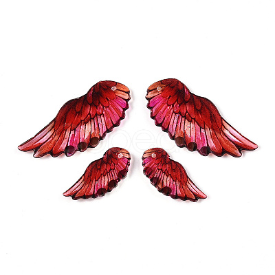 Epoxy Resin Wing Pendants FIND-N005-64E-1