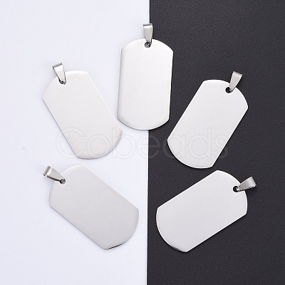 304 Stainless Steel Big Pendants STAS-TAG0001-18-1