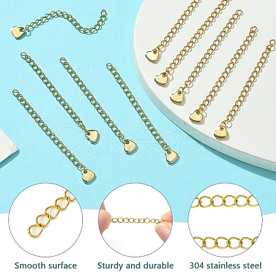 304 Stainless Steel Curb Chain Extender & Open Jump Ring & Lobster Claw Clasps DIY-YW0010-75-1