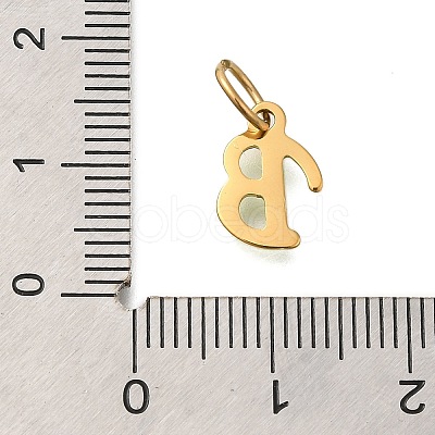 Ion Plating(IP) 304 Stainless Steel Enamel Alphabet Charms STAS-F308-02G-B-1