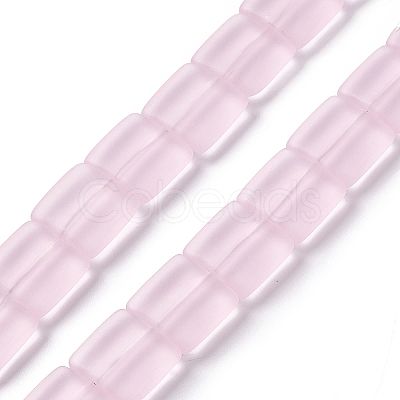 Transparent Frosted Glass Beads Strands FGLA-S001-01C-1