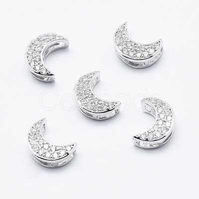 Brass Micro Pave Cubic Zirconia Pendants ZIRC-G130-08P-NR-1
