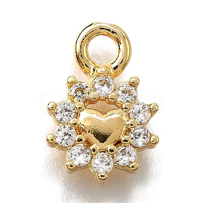 Brass Micro Pave Cubic Zirconia Pendants KK-D385-02G-03-1