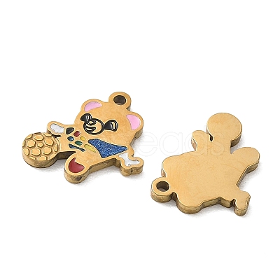 304 Stainless Steel Enamel Pendants SA-CBA49D2-01G-1
