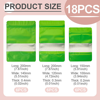 18Pcs 3 Styles PE Resealable Bags with Window OPP-TAD0001-01C-1