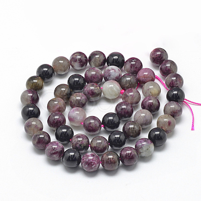 Natural Tourmaline Beads Strands G-R446-8mm-02-1