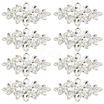 8Pcs Glass Cabochons(Hot Melt Adhesive On The Back) GGLA-FG0001-07B-1