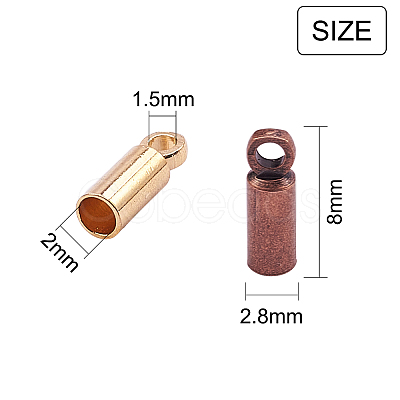 300Pcs 6 Colors Brass Cord Ends KK-CJ0001-68-1