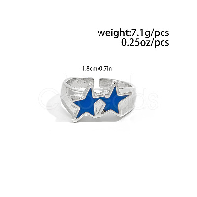 Alloy & Enamel Cuff Open Rings for Men FS-WGE7668-01-1