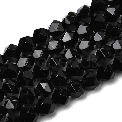 Natural Black Onyx Beads Strands G-Z119-A04-01-1