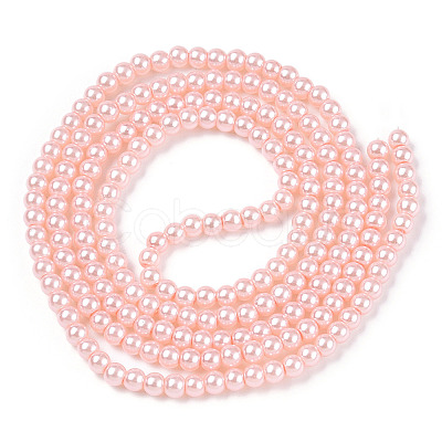 Baking Paint Pearlized Glass Pearl Round Bead Strands HY-Q330-8mm-05-1