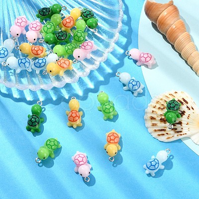 10Pcs Opaque Resin Pendants RESI-YW0002-10A-1