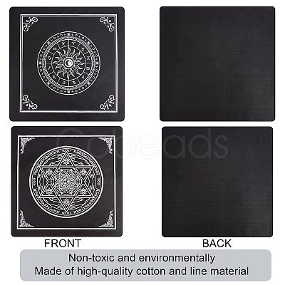 CREATCABIN 2 Sheets 2 Style Non-Woven Fabric Tarot Tablecloth for Divination AJEW-CN0001-61B-1