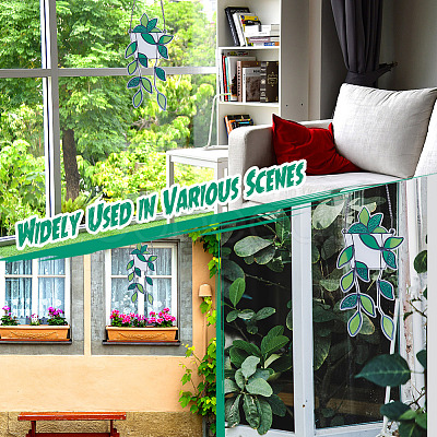 1 Set Plant Acrylic Leaf Window Hanging Decorations AJEW-GF0009-95-1