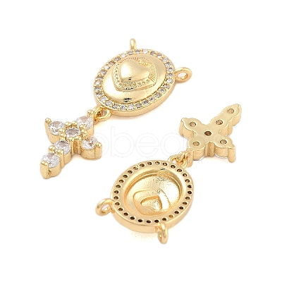 Brass Pave Cubic Zirconia Pendants KK-U009-09F-G-1