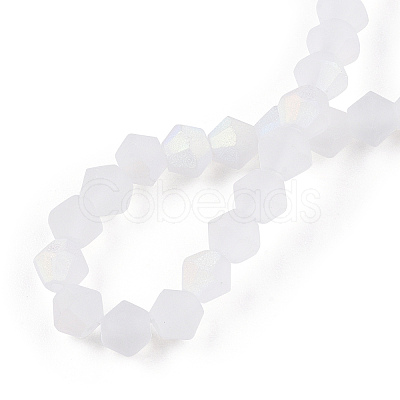 Imitate Austrian Crystal Bicone Frosted Glass Beads Strands GLAA-F029-TM2mm-A13-1