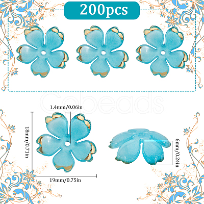 200Pcs Acrylic Bead Caps OACR-SC0001-83D-1