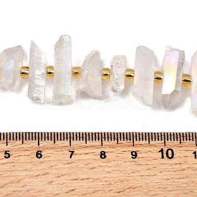 Electroplated Natural Quartz Crystal Beads Strands G-F800-F11-1