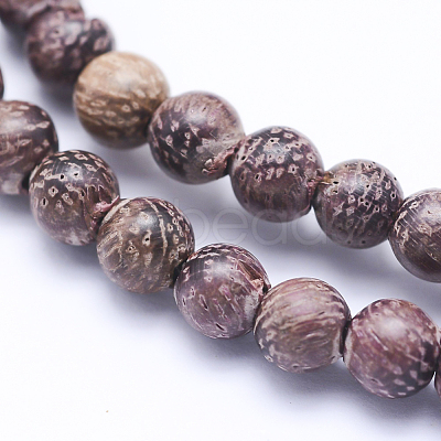 Natural Sandalwood Beads Strands WOOD-P011-01-6mm-1