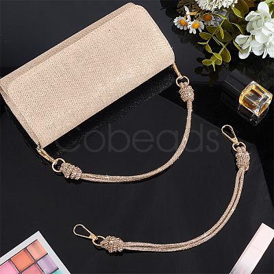 2Pcs Glass Rhinestone Rubber Cord Bag Handles FIND-PH0059-68A-1