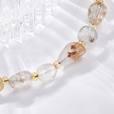 Natural Rutilated Quartz Beaded Bracelets G-P563-07P-03-1