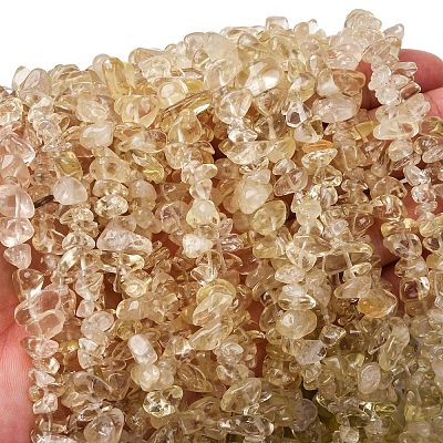 Natural Lemon Quartz(Heated) Beads Strands G-G288-B01-01-1