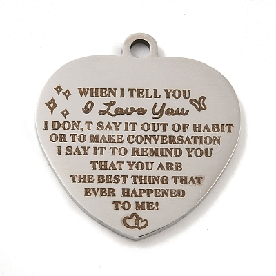 Non-Tarnish Valentine's Day 201 Stainless Steel Pendants STAS-L079-24P-04-1