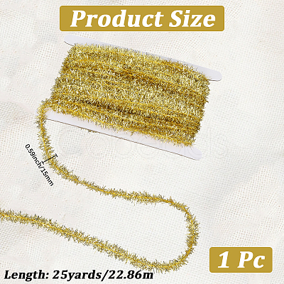 25 Yards Polyester Filigree Sparkle Tinsel Hanging Garland DIY-CY0001-97C-1