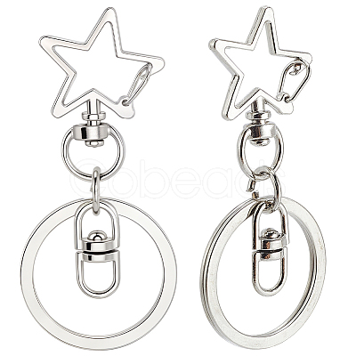 18Pcs Alloy Swivel Keychain Clasps KEYC-SP0001-48A-P-1