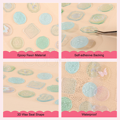 CRASPIRE 4 Sheets 4 Colors Epoxy Resin Adhesive Stickers STIC-CP0001-13-1