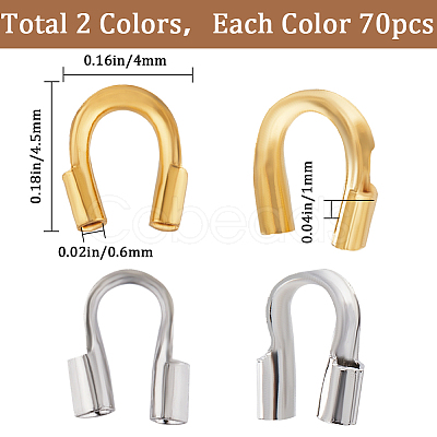 140Pcs 2 Colors Iron & Brass Wire Guardian and Protectors Sets FIND-CN0001-59-1
