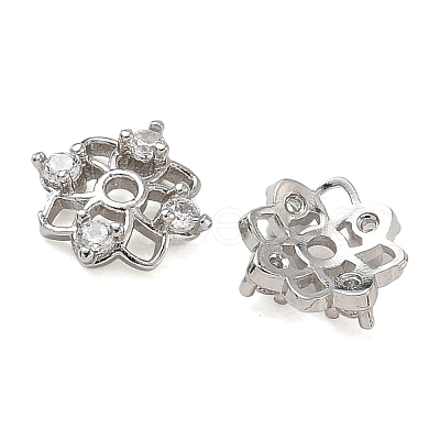 Brass Micro Pave Cubic Zirconia Bead Caps CU-CBA6E4E-09P-1