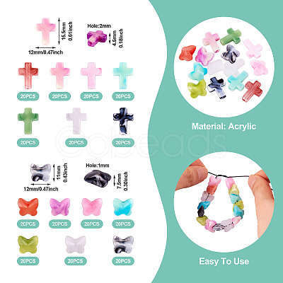 280Pcs 14 Styles Acrylic Beads OACR-TA0003-14-1