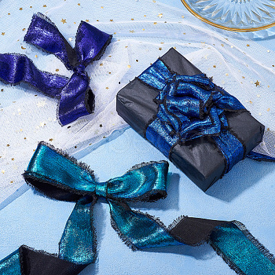 3 Rolls 3 Colors Polyester Frayed Ribbon DIY-TA0011-50-1