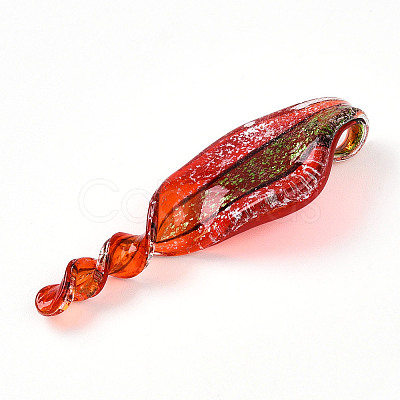 Handmade Gold Sand Lampwork Big Pendants LAMP-T023-09E-1