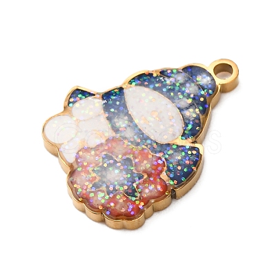 Christmas 304 Stainless Steel Enamel Pendants LS-STAS-B112-02G-03-1
