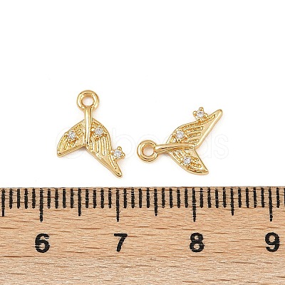 Ocean Theme Brass Micro Pave Cubic Zirconia Charms KK-F902-08L-G-1