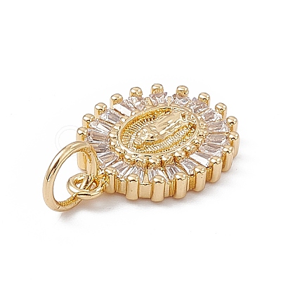 Rack Plating Brass Micro Pave Cubic Zirconia Pendants X-KK-G451-12G-1
