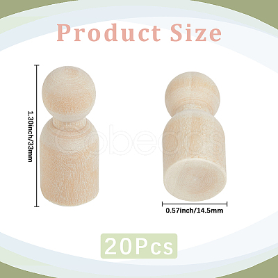 20Pcs Unfinished Wood Puppet WOOD-GF0002-34-1