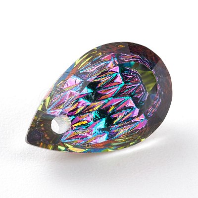 Embossed Glass Rhinestone Pendants GLAA-J101-05A-001VO-1