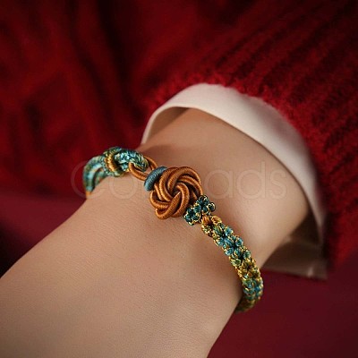 Hand-knitted Polyester and Wax Cope Braided Bracelets for Men Women FS-WG9D472-01-1